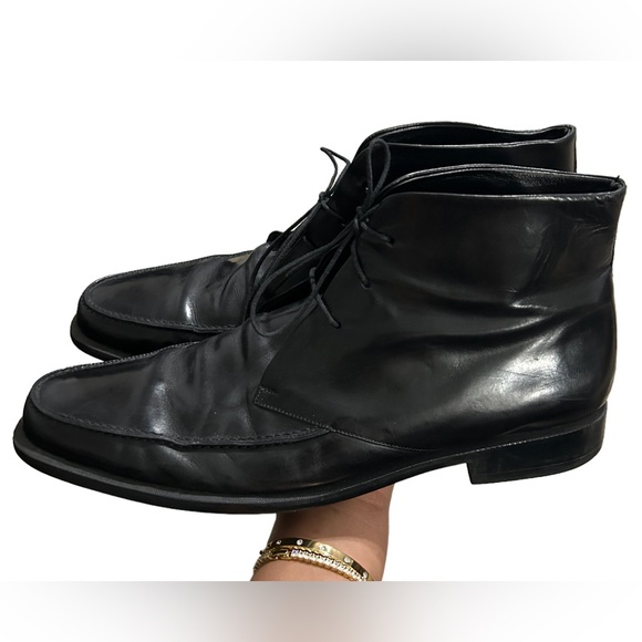 Men’s Gucci Black Leather Boots Sz 11D - Picture 4 of 6
